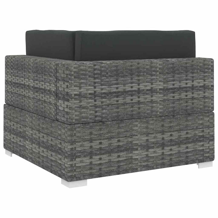 hjørnesæde til sofa 1 stk. med hynder polyrattan grå