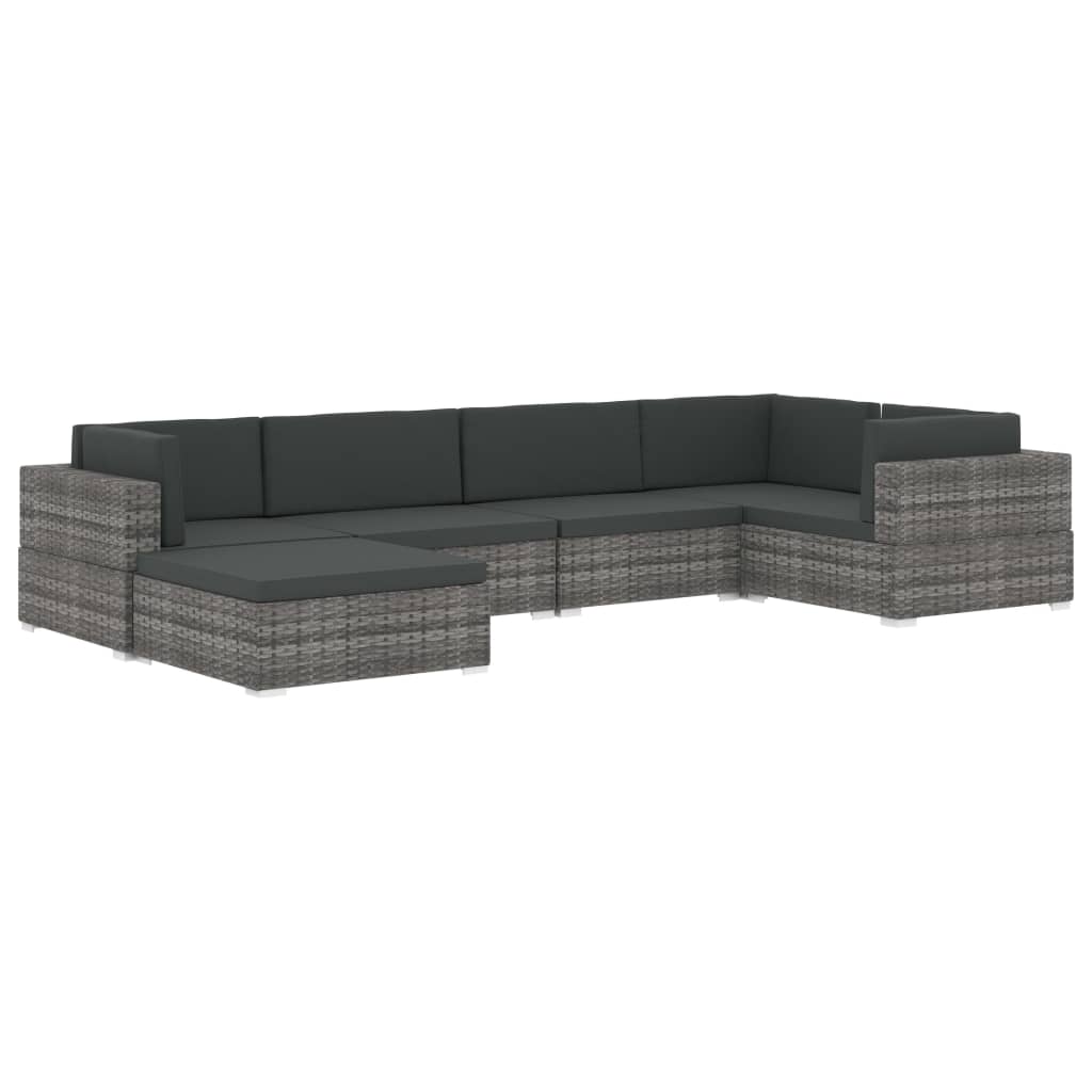 hjørnesæde til sofa 1 stk. med hynder polyrattan sort