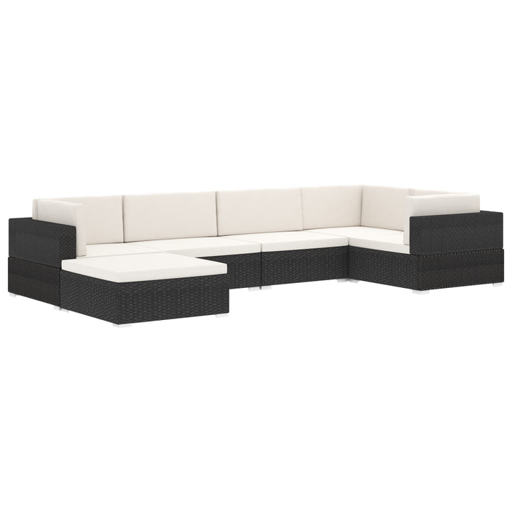 fodskammel til sofa1 stk. med hynde polyrattan sort