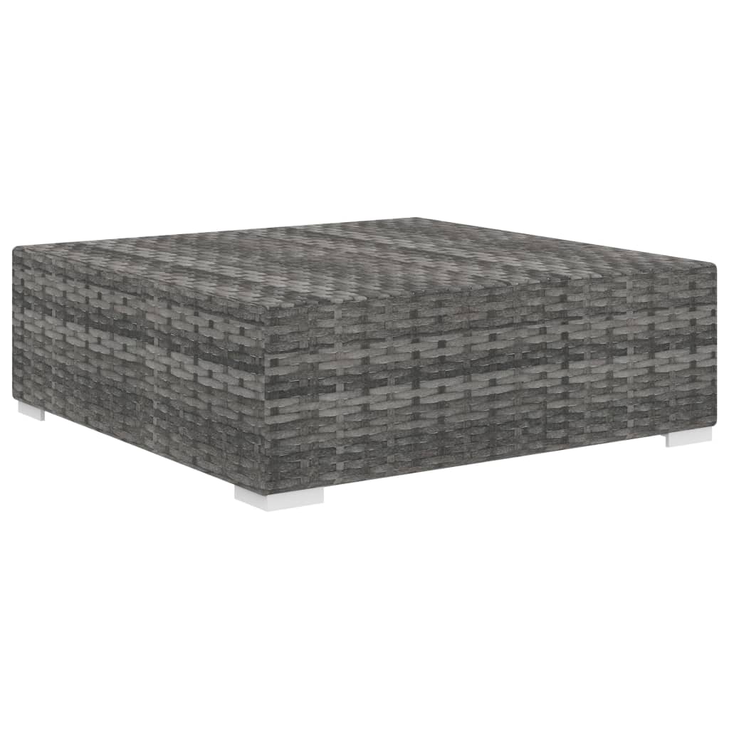 fodskammel med hynde polyrattan grå