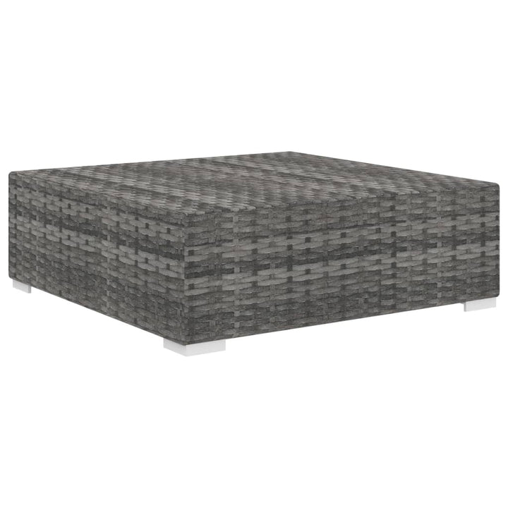 fodskammel med hynde polyrattan grå