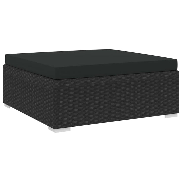 fodskammel med hynde polyrattan sort