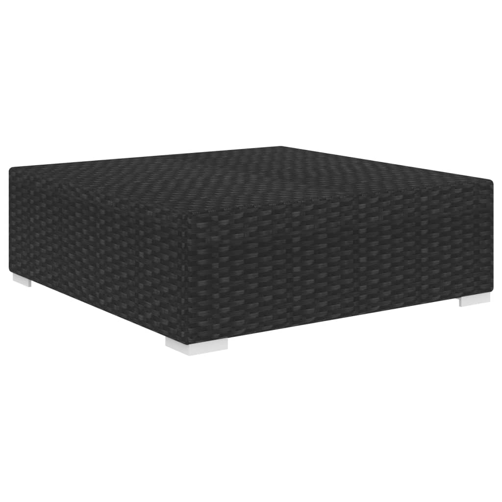 fodskammel med hynde polyrattan sort