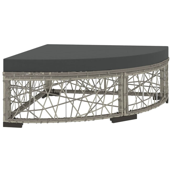 loungesæt til haven 6 dele med hynder polyrattan grå
