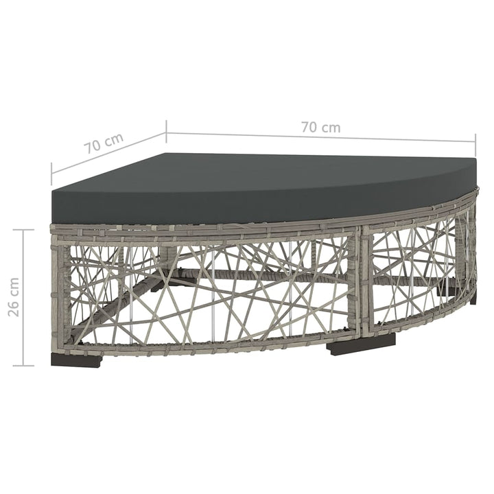 loungesæt til haven 6 dele med hynder polyrattan grå