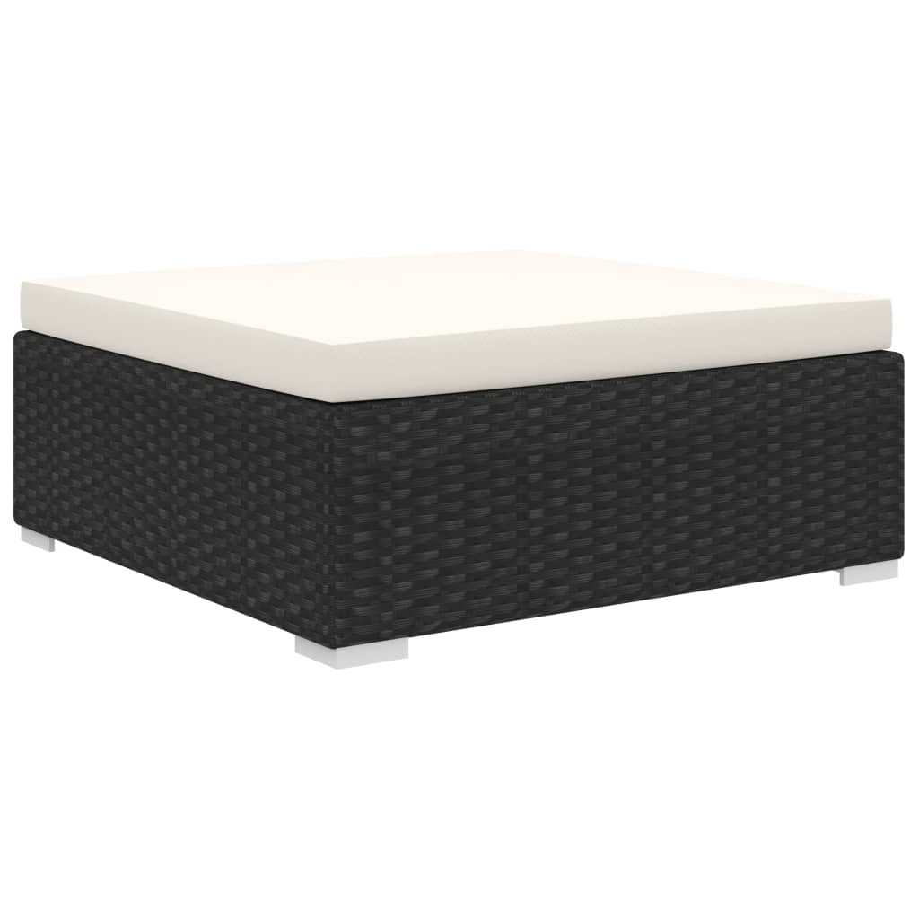 haveloungesæt 10 dele med hynder polyrattan sort