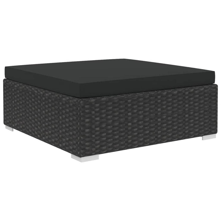 haveloungesæt 11 dele med hynder polyrattan sort