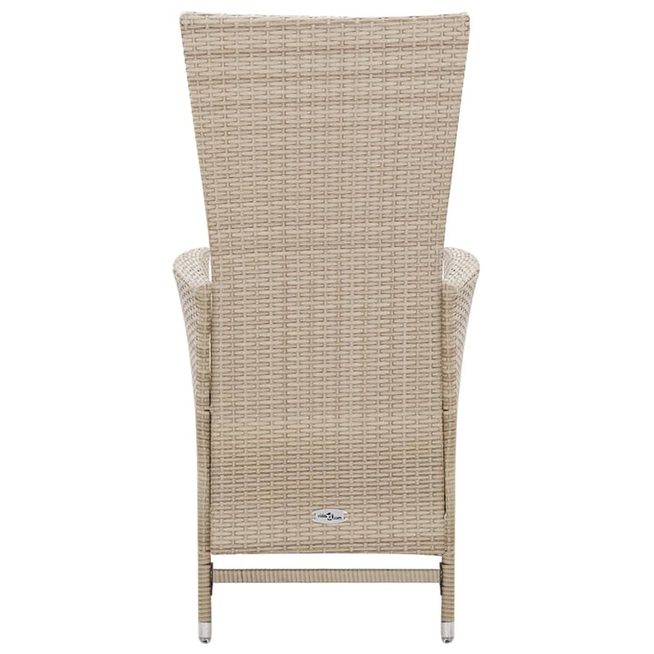 udendørs spisebordssæt 7 dele med hynder polyrattan beige