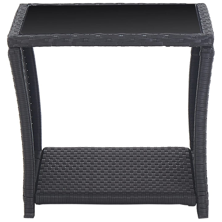 bistrosæt 3 dele med hynder polyrattan sort