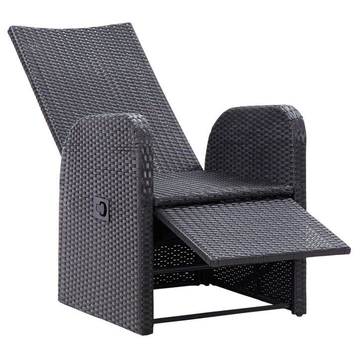 bistrosæt 3 dele med hynder polyrattan sort