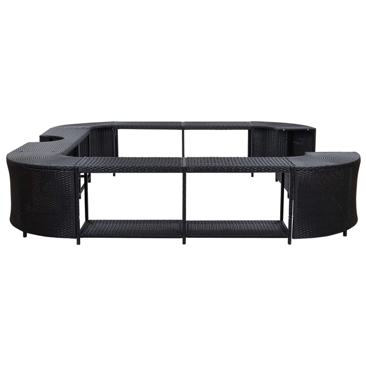 omkrans til spabad 268x268x55 cm polyrattan sort