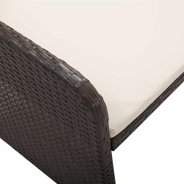 loungesæt til haven 2 dele med hynder polyrattan brun