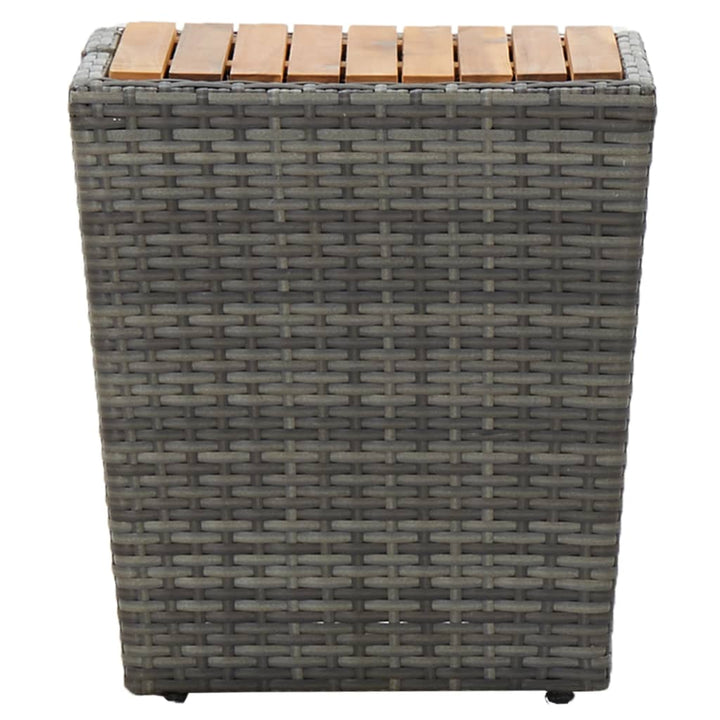 tebord 41,5x41,5x43 cm polyrattan og massivt akacietræ grå
