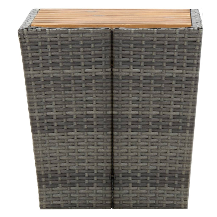 tebord 41,5x41,5x43 cm polyrattan og massivt akacietræ grå
