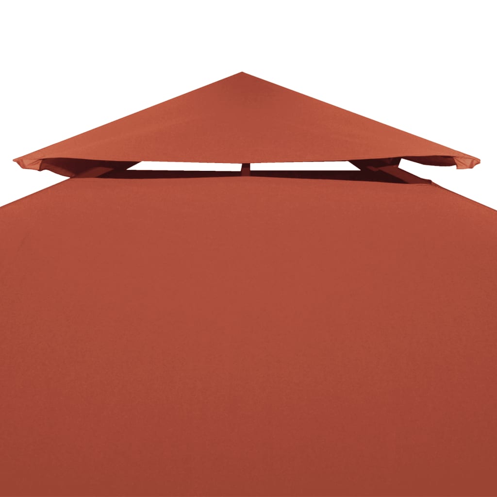 pavillontopdække 2 niveauer 3x3 m 310 g/m² terrakotta