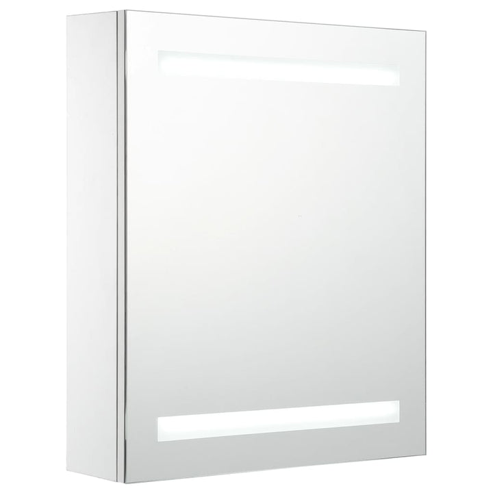 badeværelsesskab med spejl + LED-lys 50x13,5x60 cm