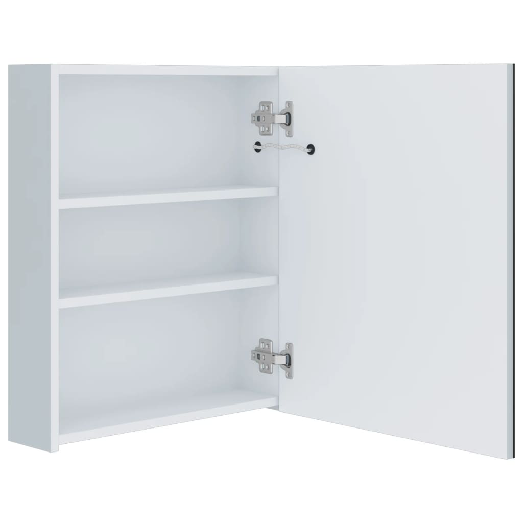 badeværelsesskab med spejl + LED-lys 50x13,5x60 cm