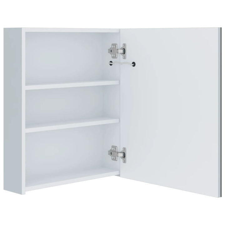 badeværelsesskab med spejl + LED-lys 50x13,5x60 cm