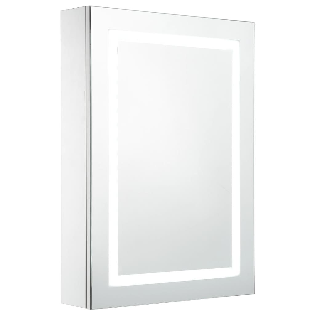 badeværelsesskab med spejl + LED-lys 50x13x70 cm