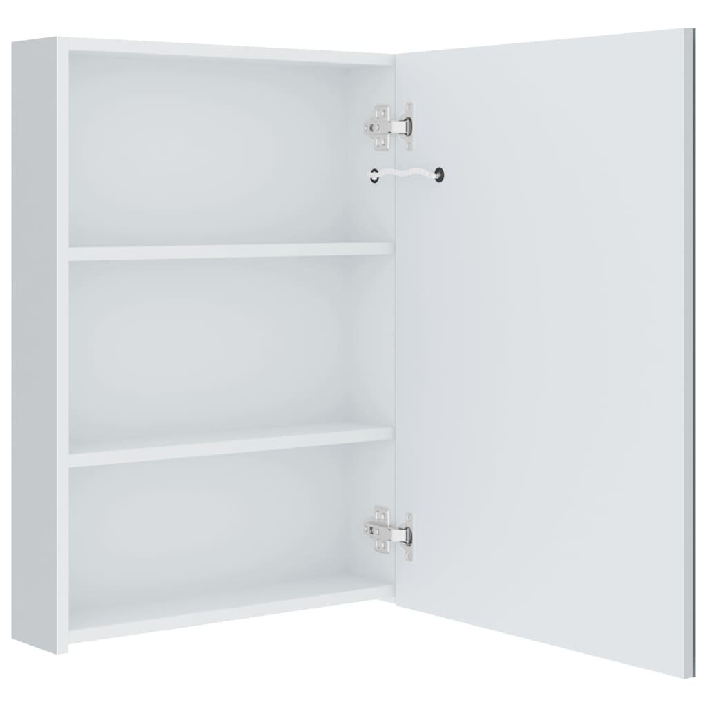 badeværelsesskab med spejl + LED-lys 50x13x70 cm