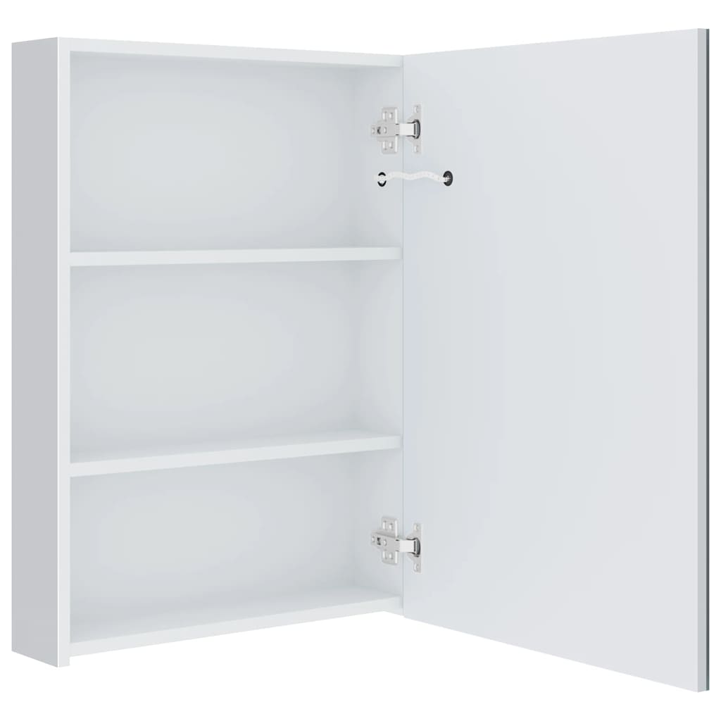badeværelsesskab med spejl + LED-lys 50x13x70 cm