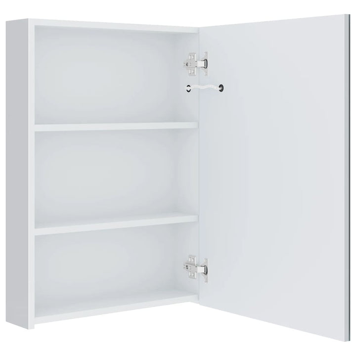 badeværelsesskab med spejl + LED-lys 50x13x70 cm