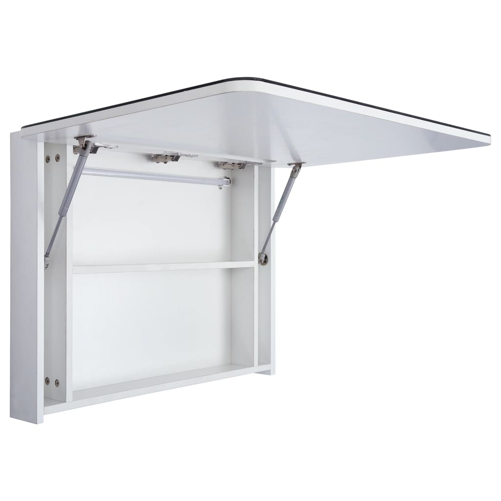 badeværelsesskab med spejl + LED-lys 80x9,5x55 cm