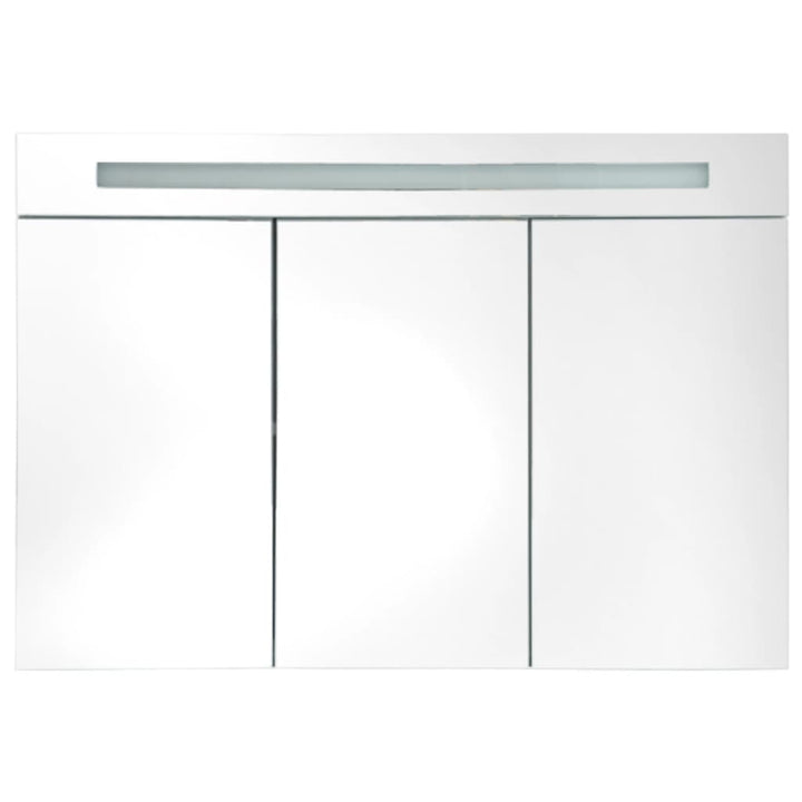 badeværelsesskab med spejl + LED-lys 88x13x62 cm