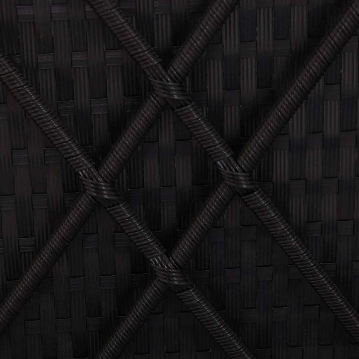 Havens solsenge med pude 3 pcs Sort Poly rattan