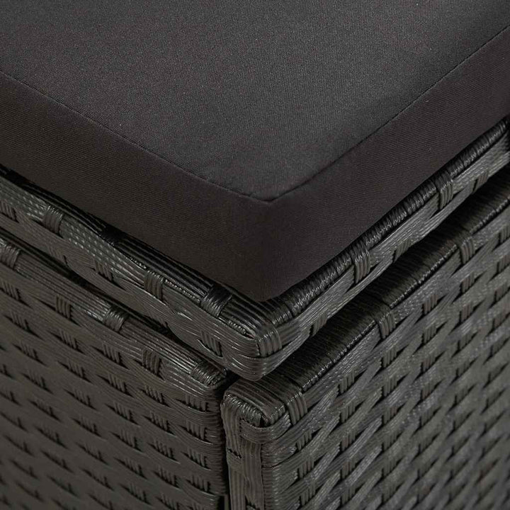 solseng med hynder polyrattan sort
