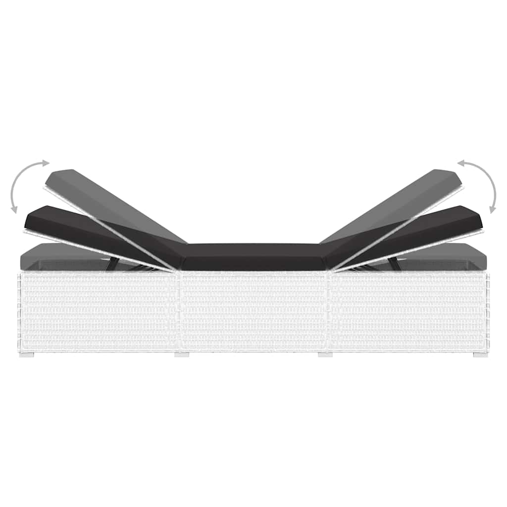 liggestol med hynde og tebord polyrattan hvid