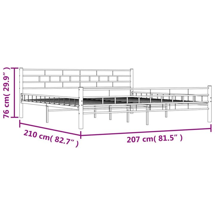 sengestel 200 x 200 cm metal hvid