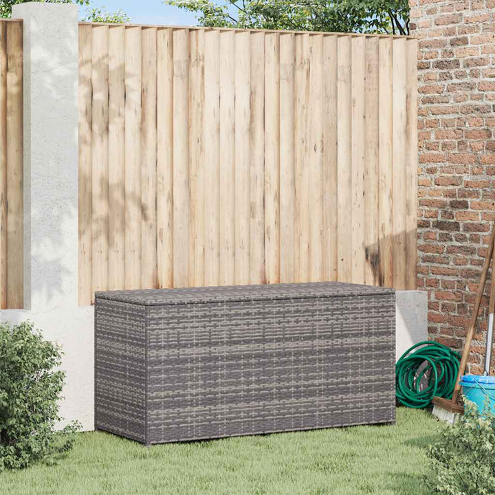 opbevaringskasse til haven 120x50x60 cm polyrattan grå