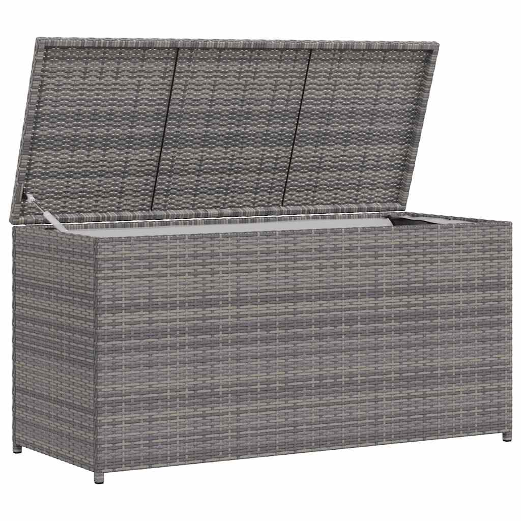opbevaringskasse til haven 120x50x60 cm polyrattan grå