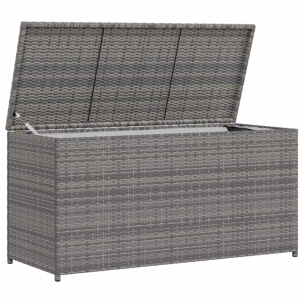 opbevaringskasse til haven 120x50x60 cm polyrattan grå