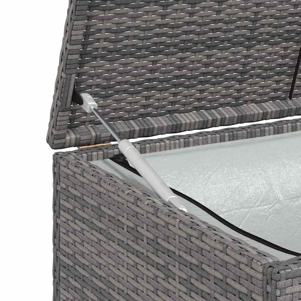 opbevaringskasse til haven 120x50x60 cm polyrattan grå