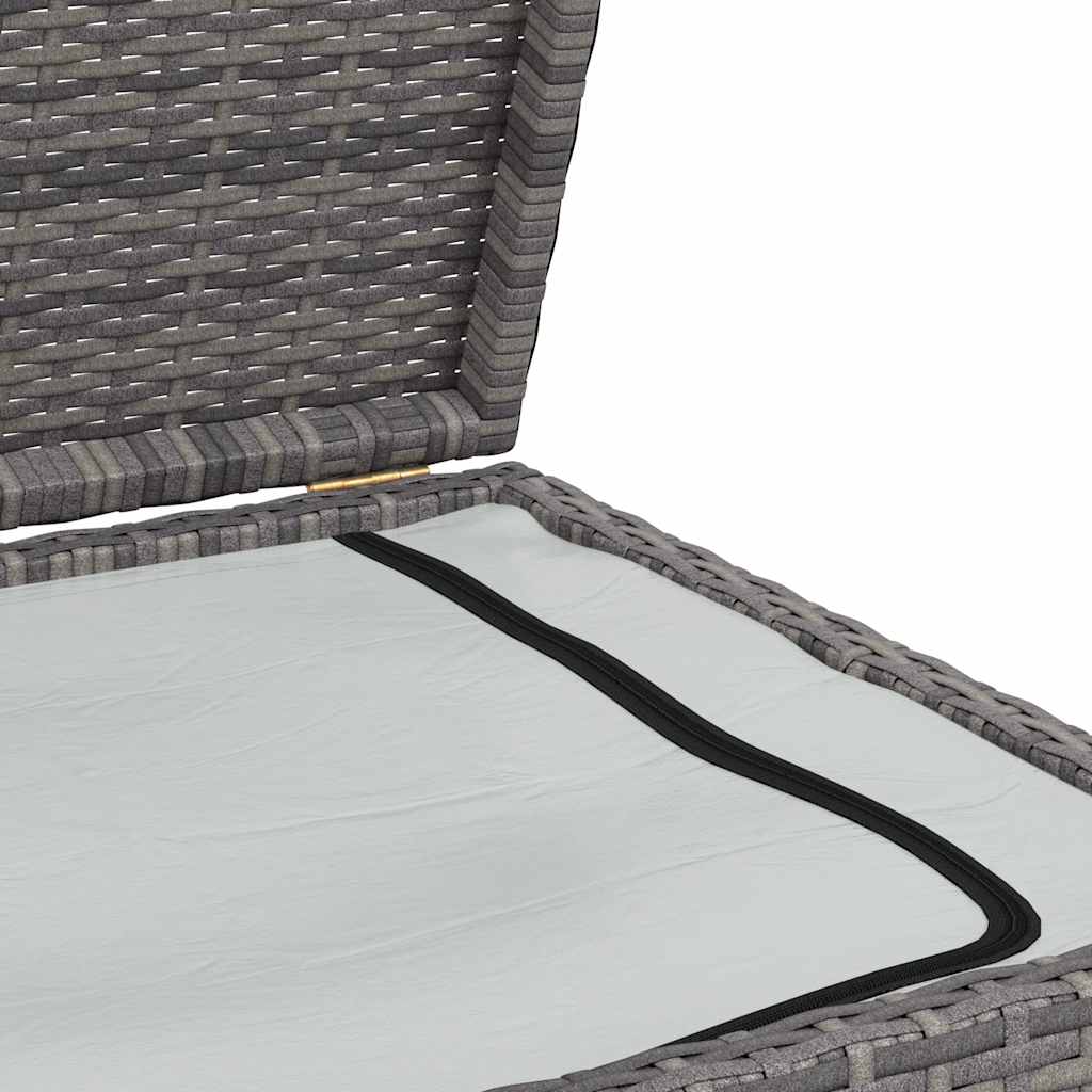 opbevaringskasse til haven 120x50x60 cm polyrattan grå