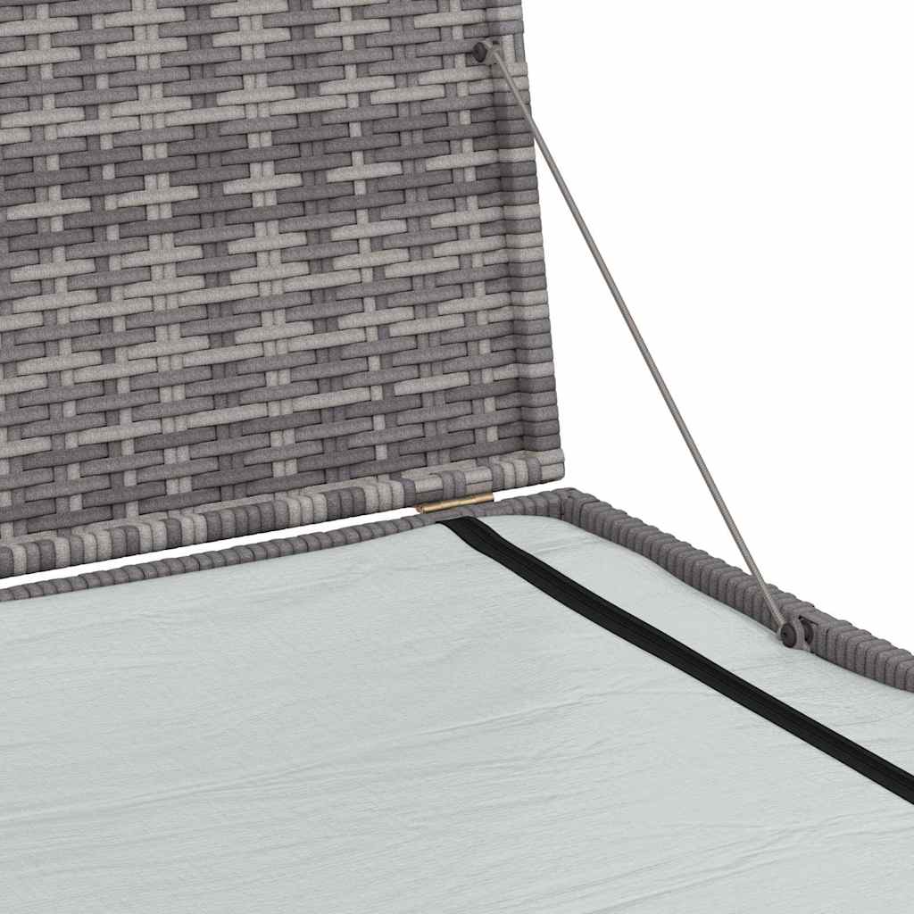 opbevaringskasse til haven 150x100x100 cm polyrattan grå