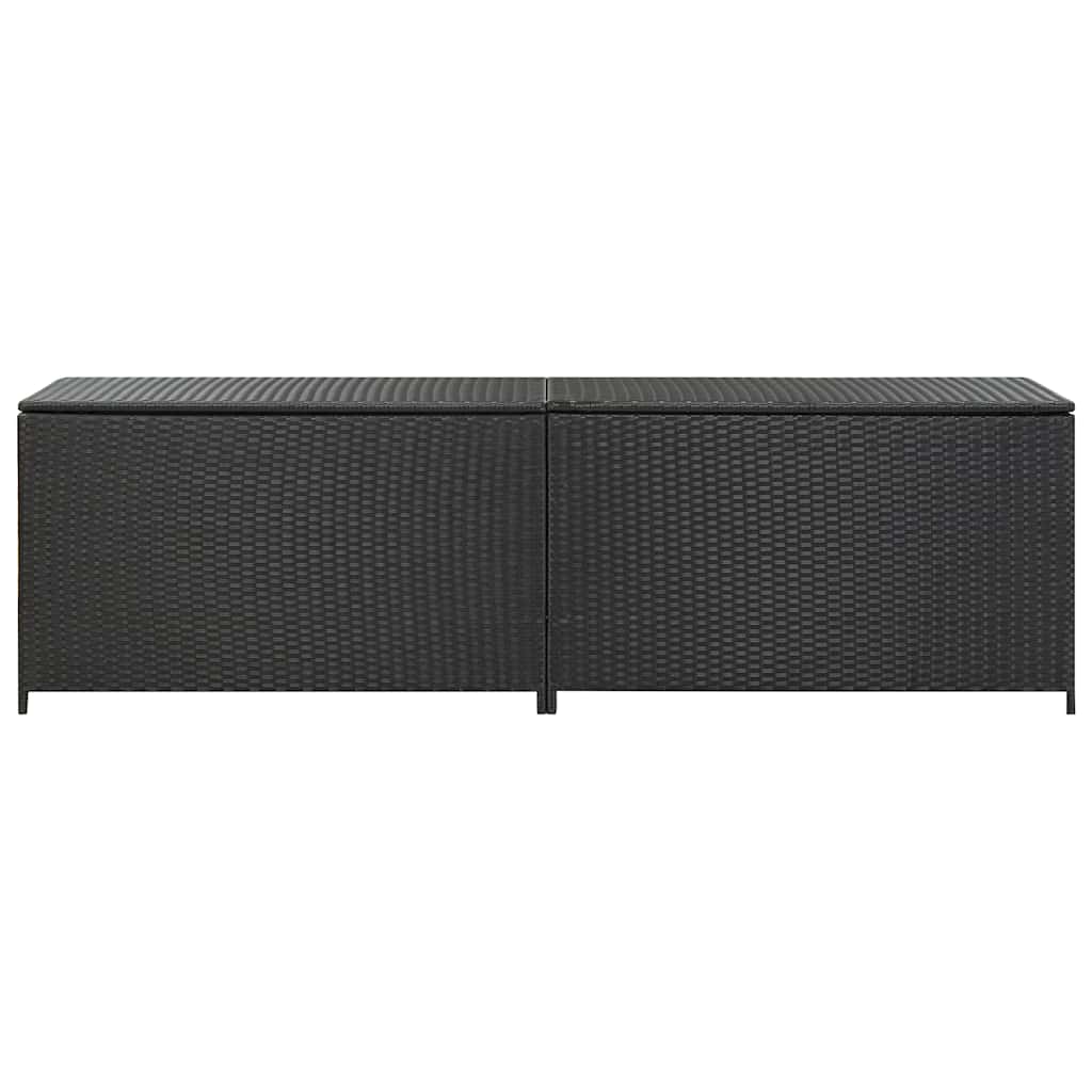 opbevaringskasse til haven 200x50x60 polyrattan sort