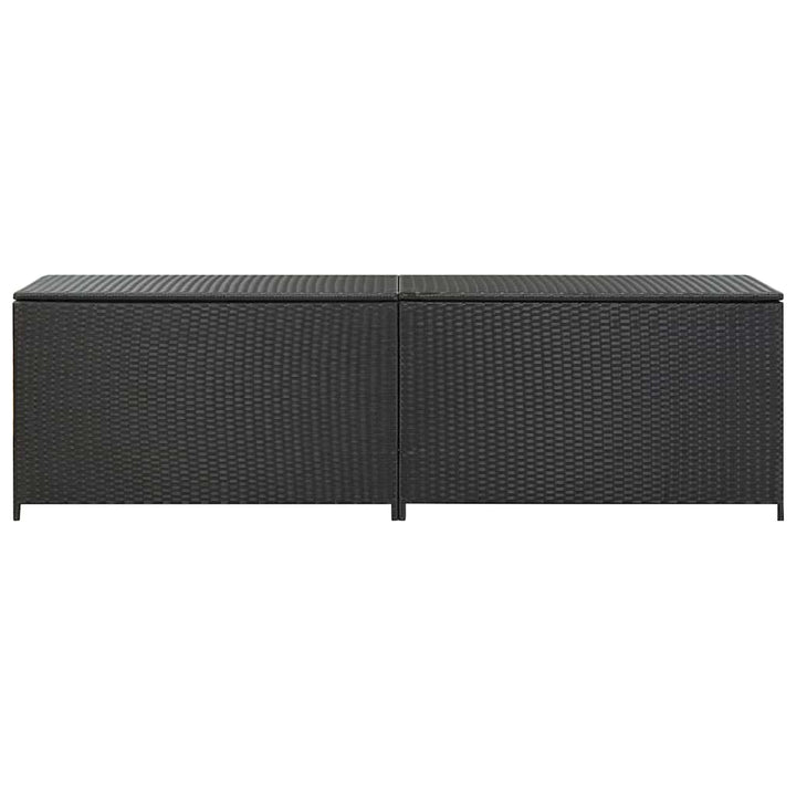 opbevaringskasse til haven 200x50x60 polyrattan sort