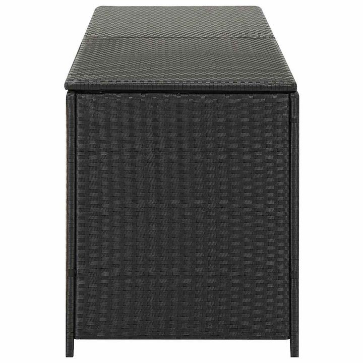 opbevaringskasse til haven 200x50x60 polyrattan sort