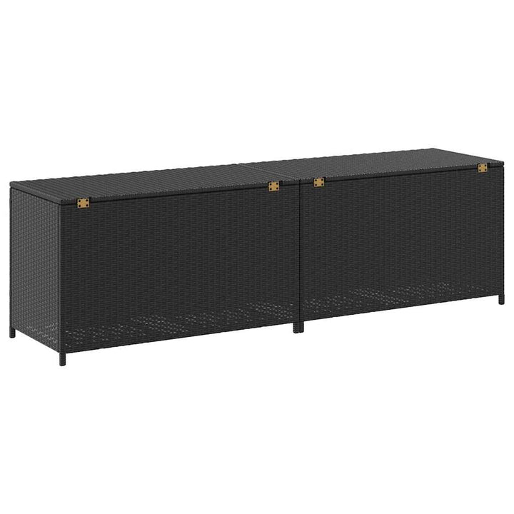 opbevaringskasse til haven 200x50x60 polyrattan sort