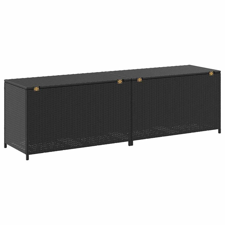 opbevaringskasse til haven 200x50x60 polyrattan sort