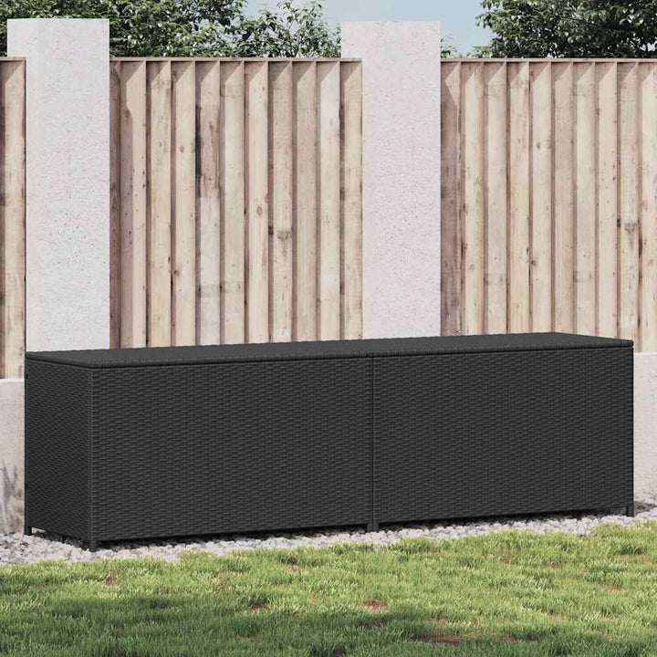 opbevaringskasse til haven 200x50x60 polyrattan sort