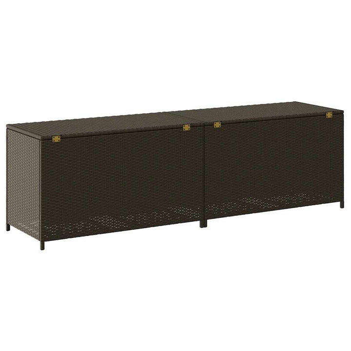 opbevaringskasse til haven 200x50x60 polyrattan brun