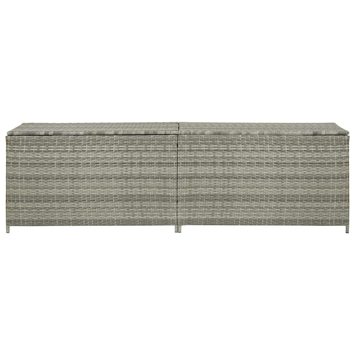 opbevaringskasse til haven 200x50x60 polyrattan grå