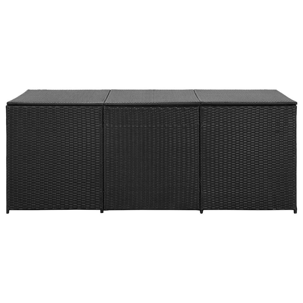 opbevaringskasse til haven 180x90x70 cm polyrattan sort