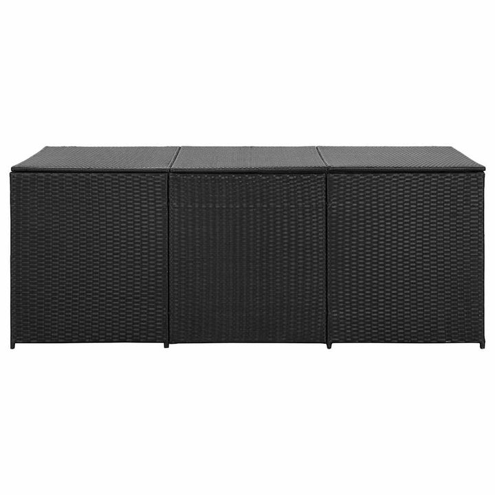 opbevaringskasse til haven 180x90x70 cm polyrattan sort