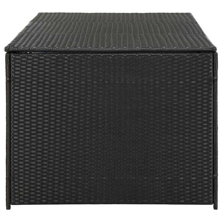 opbevaringskasse til haven 180x90x70 cm polyrattan sort