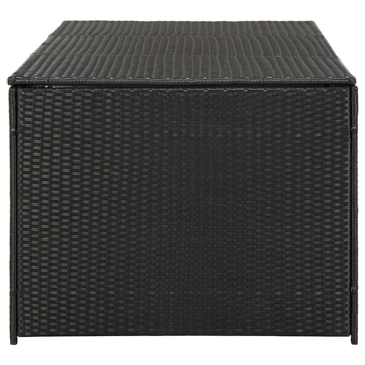 opbevaringskasse til haven 180x90x70 cm polyrattan sort